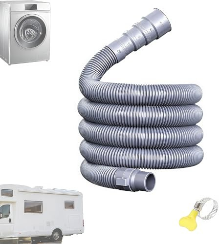 Wohnmobile Abwasserschlauch Set Mit Verstellbarem Adapter Zusammenklappbares Wohnwagen Abflussrohr Waschmaschinenschlauch Verlängerung für Wohnmobils und Campingwagen Ablaufschlauch (500, Zentimeter)