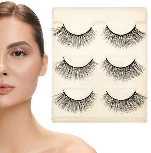 FRCOLOR 3paires Cils Naturels Faux Cils Courts Bande de Œil de Chat Légers et Confortables pour Maquillage Quotidien