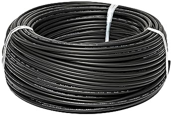 TCVCTNMZTX Câble photovoltaïque câble solaire 2.5mm2 4mm2 6mm2 / Tuv, utilisé for la connexion de panneau, rouge, noir, gaine XLPE Fil électrique(Black,8M_AWG9-6MM2)