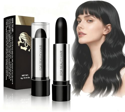 Virecose Stick for grey hair Stylo de Couleur de Cheveux, Noir Bâton de Teinture Temporaire pour Cheveux, Couvrez Instantanément vos Racines Gris avec un Bâton de Retouche pour Homme et Femme