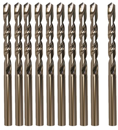 Mimhooy 10Pcs 5mm Cobalt HSS Drill Bit for Drilling Stainless Steel and Hard Metal