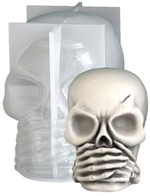 Moule en silicone en forme de tête de mort pour la fabrication de moulages de résine, décorations de fête d'Halloween, accessoires de fête d'Halloween, moule en résine époxy