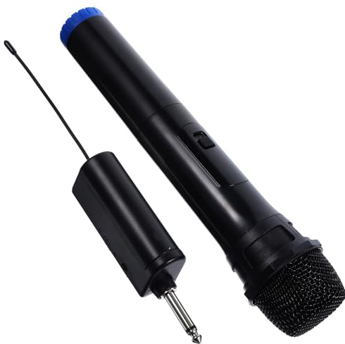 GALPADA Microfono Wireless Portatile per Karaoke e Canto All'aperto, Microfono Dinamico Nero in Plastica con Trasmissione Stabile, per Ktv e Feste