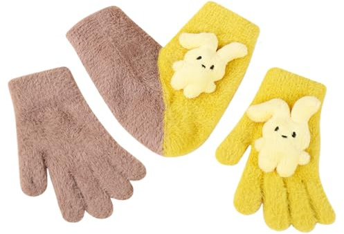 Guanti per partner – romantico calore invernale, accesso alle dita con tasca condivisa, fodera termica in pile, compatibile con smartphone touchscreen, accessorio per abbigliamento novità, taglia