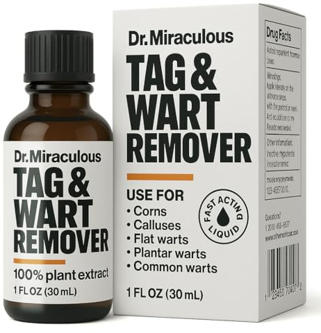 Dr. Miraculous Fast-Acting Wart Remover Freeze Off, Liquid Corn Remover, Skin Tag Removal, Corn Removers for Bottom of Foot, Wart Removal for Plantar Wart, Genital Wart, Callus. NDC: 85587-003-01