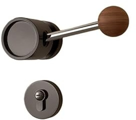 YBNKKUXKN Maniglia for porta con serratura interna senza chiave, chiusura for carichi pesanti, hardware, serratura interna for camera da letto, bagno maniglia porta(Grey,Mechanical lock)