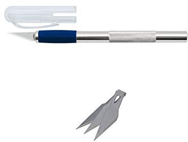 Wedo 78621 Skalpell und Ersatzklingen (aus Aluminium) silber