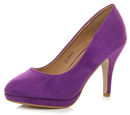 AJVANI Womens Ladies mid high Heel Platform Party Work Evening Party Prom Wedding Bridal Court Shoes Pumps Size.