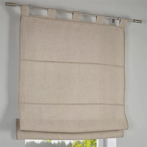Kutti Raffrollo mit Schlaufen Metis 100% Leinen Linen (Natur) Breite 80 * Höhe 140 cm