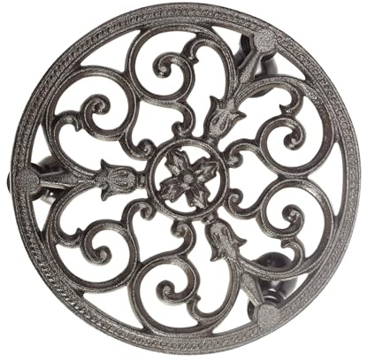 Sungmor Heavy Duty Cast Iron Plant Caddy,11 Round Potted Plant Stand Flower Pot Rack on 3 Solid Wheels,Indoor Outdoor Planter Holder Trolley Casters Rolling Tray