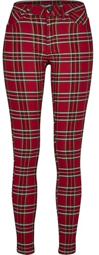 Urban Classics Damen Ladies Skinny Tartan Pants
