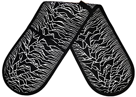 ChienAndalucia Joy Division Oven Gloves (Double Belt Version) - Black Cotton Pot Holder