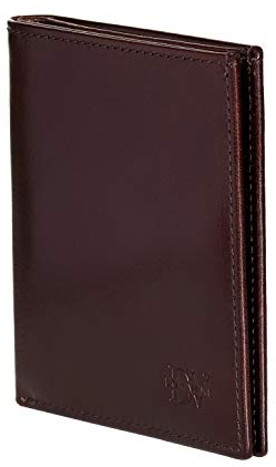 DON VANE Extra schmale Geldbörse für Herren und Damen aus echtem Leder I Kleines dünnes Portemonnaie mit Münzfach I Mini Geldbeutel Männer flach Slim Wallet (Braun)