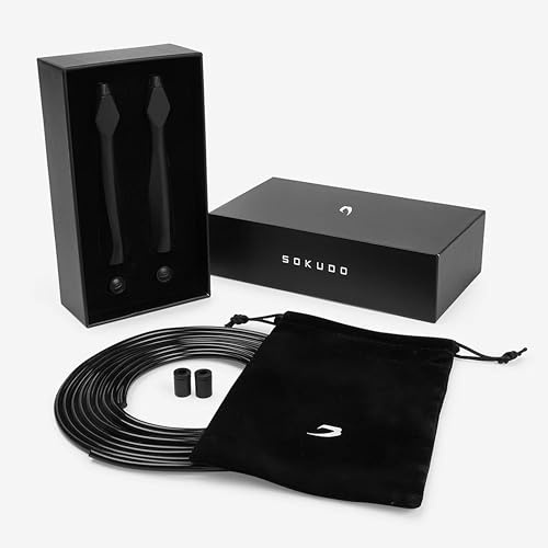 BOXRAW Sokudo Speed Rope, Professional Boxing Skipping Rope, Adjustable | Ergonomic Aluminium Handles, Adjustable High Speed Jump Rope for Boxing, MMA, Fitness & Gym Training, Free Carry Pouch