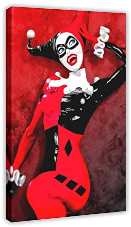 ARZARF Harley Quinn Filmposter 3 Leinwandposter Wandkunst Dekor Bild Gemälde für Wohnzimmer Schlafzimmer Dekoration Rahmen Stil 60 x 90 cm