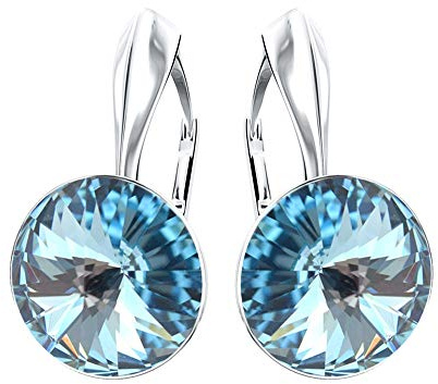 Rivoli 925 Silber Ohrringe Österreichische Zirkonia - Schmuck für Frauen und Mädchen - Hängeohrringe Ideal für Geschenke für Frauen Geschenk für Mutter-Frau-Tochter (Aquamarine)