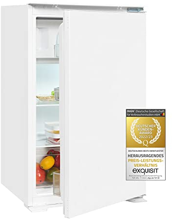 Exquisit Einbau-Kühlschrank EKS131-4-E-040E | 118 l Nutzinhalt | Glasablagen | Wechselbarer Türanschlag | weiß