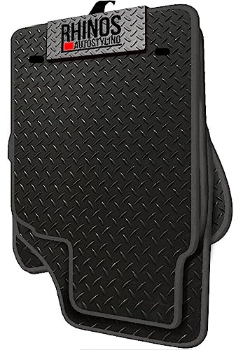 TAILORED TO FIT Dacia Duster (2013-2018) - FULL SET OF HEAVY DUTY DURABLE INTERIOR FLOOR RUBBER CAR MATS - BLACK RUBBER + BLACK EDGING
