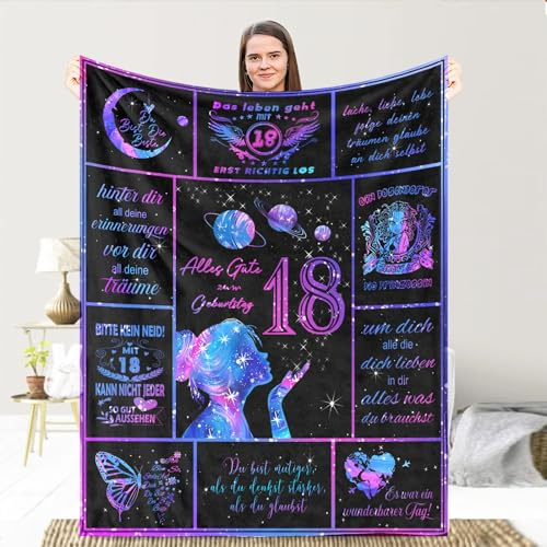 Kuscheldecke Personalisierte Decke Geschenke An Meine Tochter, Brief Gedruckt Decken Geschenke für 18. Geburtstag, Super weich Mikrofaser Flanelldecke Mutter Tochter Decke 150x200cm