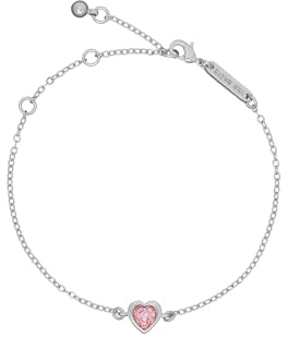 Ted Baker Hansa Crystal Heart Bracelet For Women (Silver/Pink Crystal)