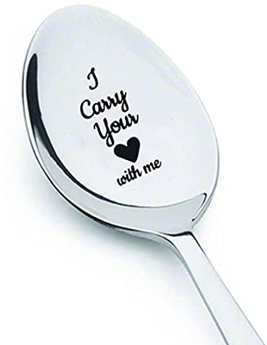 BagLEv Spoon Personalised Long Spoon for Chocolate Cream Valentine's Day Gift, Couple Gifts for Him and Her on Wedding Anniversary Valentines Day Christmas (B)