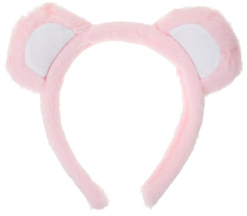 Amosfun BäRen Ohr Haarreif - PlüSch Kopfbedeckung FüR Kinder Und Erwachsene Ideal FüR Fasching Hochzeiten Partys Und GesichtswäSche in Rosa