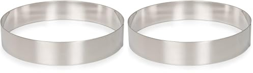 patisse 02156 – Cercle à gâteaux, cercle à, mousse ou entremets - acier inoxydable – 4.5cm x Ø 20cm (Lot de 2)