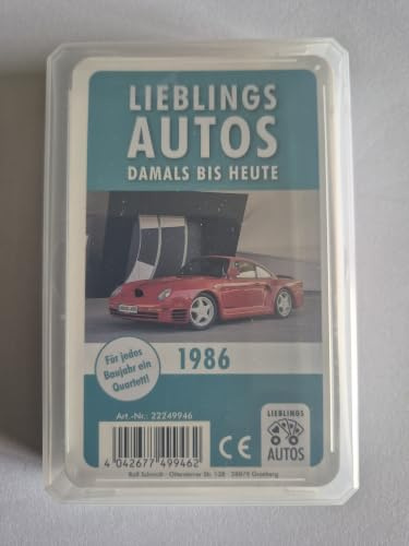 Lieblings Autos Auto Quartett 1986 Baujahr Geburtsjahr 40. Geburtstag Geschenk Spielkarten Neu