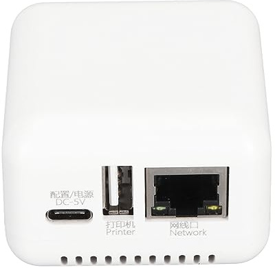 Yunir Server di Stampa di Rete, Server di Condivisione Stampa USB 2.0 5V LAN, Server di Stampa Wireless da 256 GB per Windows XP per Android per Linux da 100 a 240 V, Supporta la