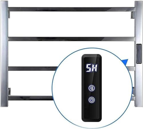 FLTRGO Asciugamani Elettrici Riscaldamento per Bagno - con Timer LED, Porta Asciugamani Riscaldati con Smart Touch Screen, Asciugamani Rack 304 Acciaio Inox Montati A Parete, per Barber Shop,SectionA