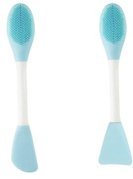 Aqxyxsw 2st Dubbelsidig silikonexfolierande läppborste Applikatorverktyg Hudvårdssilikon ansikts makeupborste lingli(Color:Blu)