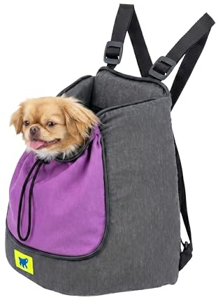 Ferplast Trasportino Gatto TRIP, Zaino per cani, Zaino per Gatti, Trasportino per Cani, Cinghie Regolabili, Chiusura con Cordino, Lavabile, fino a 5 Kg, 28 x 18 x h 29 cm, Viola