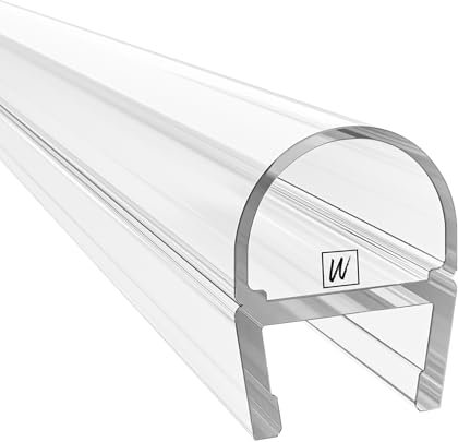 WAKA Premium Duschtür & Duschlippe PRO-D Duschdichtung Optisch Transparent, Duschdichtungen für Duschtüren 8mm Glas Länge 2000mm Duschkabinen Dichtungen & Duschtürdichtung mit der Besten Qualität