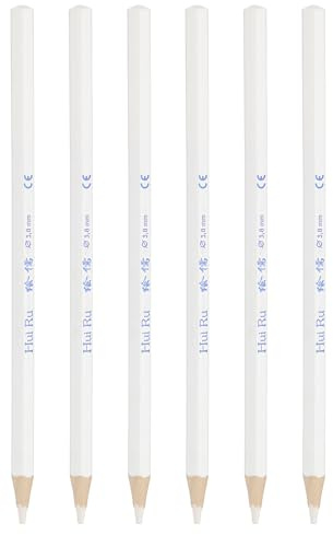 PATIKIL Juego De Lápices De Colores Blancos, 6 Pcs Lápices De Aceite De Color Lápiz De Dibujo De Madera Para Artistas Pintura Artística Boceto