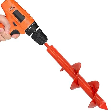 MAXCCINO Auger Drill Bit for Planting 4(D) x12(L), Garden Ground Earth Spiral Drill Bit for 3/8 Hex Drive Drill, for Post Hole Digger Bulb Bedding Digging Plant Rapid Planter