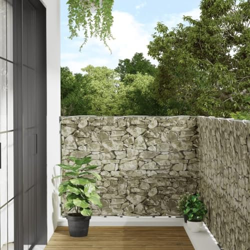 Lauuoeriau Möbelartikel Home Balkon Sichtschutz Steinoptik 500x120cm PVC-Möbel