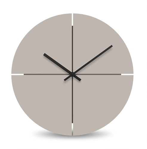 Cander Berlin MNU 2540 T XXL Wanduhr lautlos ohne Ticken 40 cm analog Küche Wohnzimmer modern Vintage warmgrau MDF