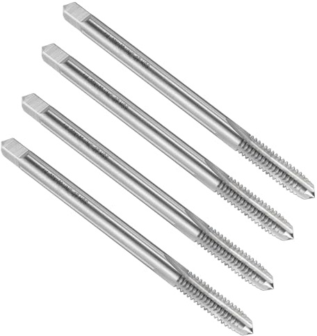 sourcing map Gewindebohrer mit gerader Nut, 1/4-20 UNC, 2B-Gewinde, 10,2 cm, extra lang, HSS6542, Maschinengewindebohrer, 4 Stück