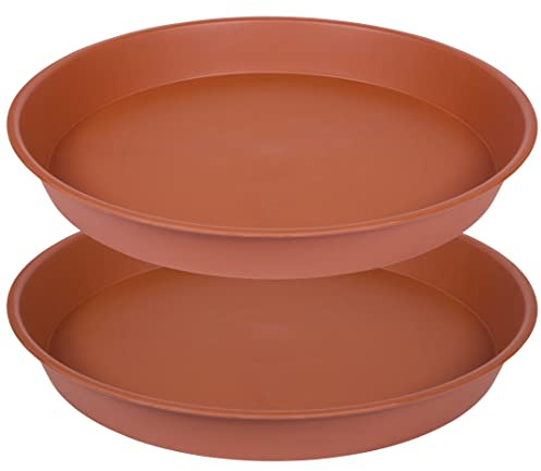Bleuhome Lot de 2 soucoupes de 20,3 cm, Bols de Bain pour Oiseaux de 20,3 cm, Plats pour Plantes, Plateaux d'eau pour Plantes d'intérieur - Assiettes pour Pot de Fleurs de 17,8 à 22,9 cm (20,3 cm