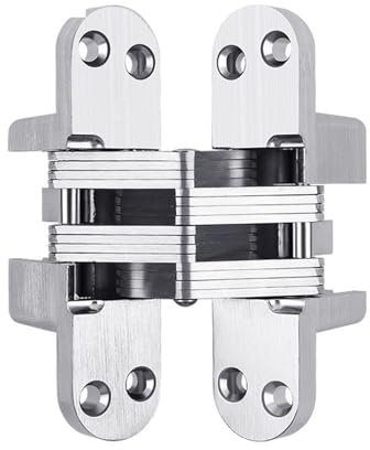 2 stücke 304 Edelstahl Versteckte Scharniere Unsichtbare Verdeckte Falttür Scharnier Mit Schraube for Möbel Hardware(Size 5)
