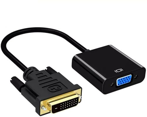 DBEIXIWEI Cavo adattatore da DVI a VGA, 25 pin DVI-D maschio a VGA femmina a 15 pin, convertitore HD 1080P per proiettore display PC Extend
