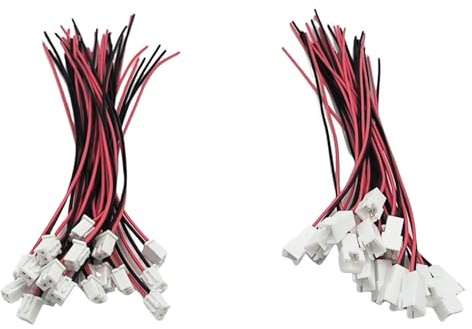 JST XH - 20 paia di connettori a 2 pin maschio femmina da 2,54 mm, con cavi da 150 mm, per strisce LED, illuminazione, giocattoli, schede di controllo PCB