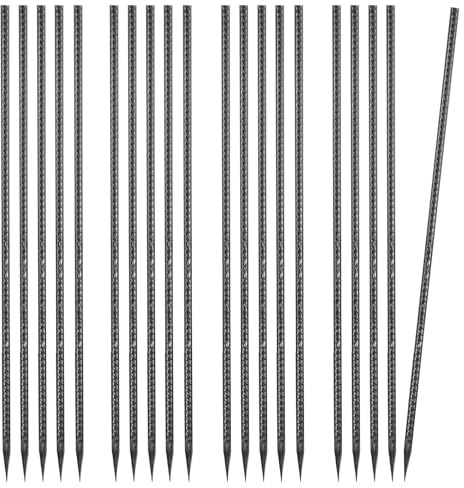VEVOR Piquets d'Armature 61 cm Piquets d'ancrage au Sol Droits Robustes en Acier Galvanisé, Lot de 20, Ancres de Sol, Diamètre 12 mm, avec Pointe Biseautée, pour Jardin, Clôtures, Tentes de Camping