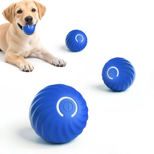 Gerbala Jouet Automatique pour Chiens, Balle De Jouet Intelligent, Balle Interactive pour Chiens, avec Câble De Données USB, Rechargeable, pour Chiots, Petits Et Moyens (A)