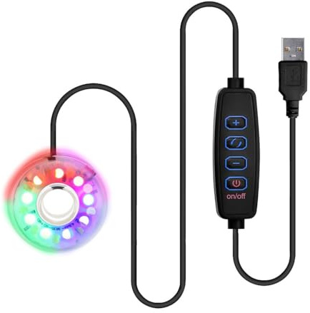 MiOYOOW Lampe Submersibles pour Aquarium, Ampoule Étanche de Poisson USB Coloré sous-Marin, Éclairage Étanche IP68 3 Modes avec Ventouses pour la Décoration de Piscine, Vase, Spa, Aquarium