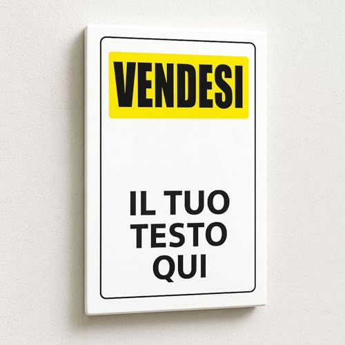 Mr Pubblicità - Cartello VENDESI Personalizzato, 30x21 cm, Testo e immagine Personalizzabile - Per uso esterno o interno - Adatto alle intemperie (VENDESI)