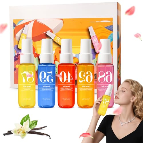 Parfum, Spray Corporel pour Femme, Spray Parfum Longue DuréE, Brume ParfuméE Pour Cheveux Et Corps, Brume Parfumée, Parfum Femme pour les voyages, cadeau pour femme (5PCS/40ML)