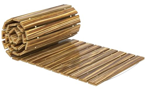 Outsunny Camino de Jardín de Madera para Exteriores 120x38 cm Carbonizado
