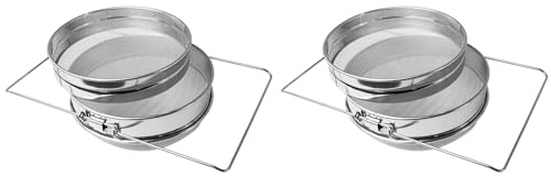 Akfldms 2X Colador de Miel de Acero Inoxidable Tamiz Doble Fragmento de Miel Colador Equipo de Extracción de Miel para Cubo de 5 Galones Miel