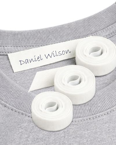3 Iron-On White Fabric Tape. Writable Clothing Label Roll, 3m x 1cm. for Kids, School & Care Settings, Nursery
